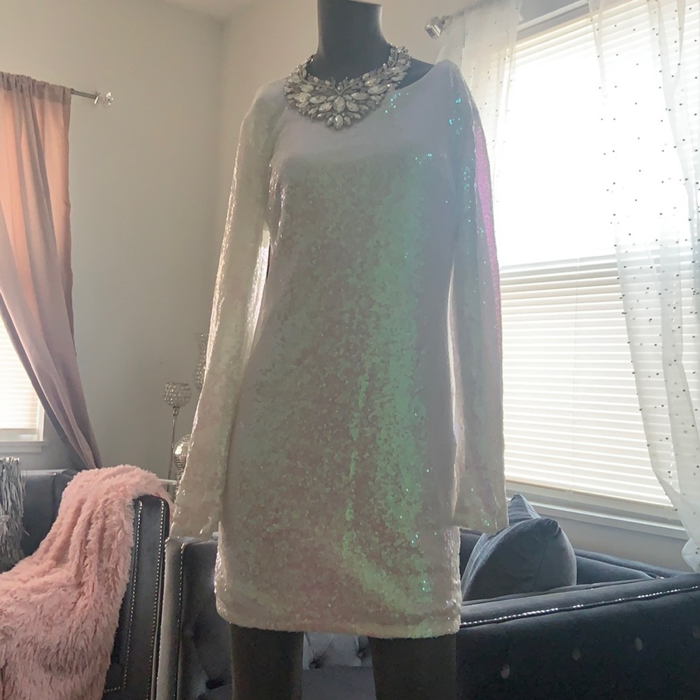 Iridescent cute mini dress ready for any party!